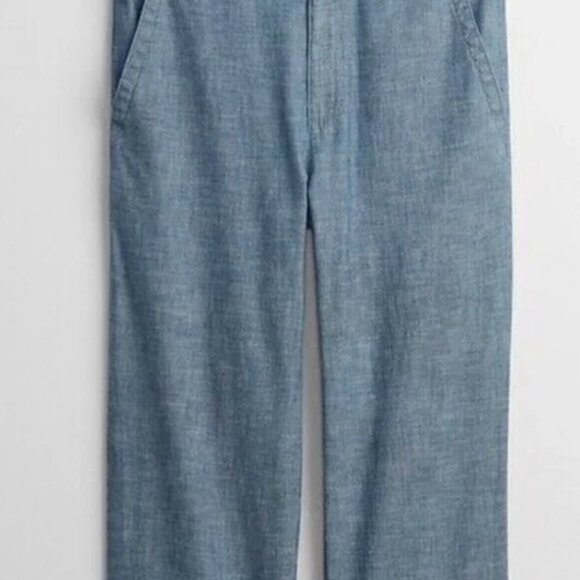 GAP Girlfriend Khaki Chambray Lightweight Size 10 - Picture 2 of 6